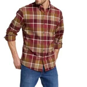Eddie Bauer Relaxed fit plaid flannel button down long sleeve shirt 2XL TALL